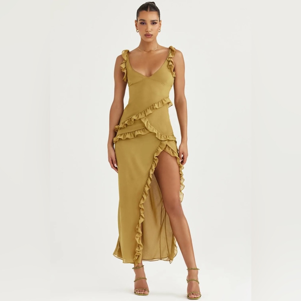 House of CB Pixie Dress Olive M 6/8